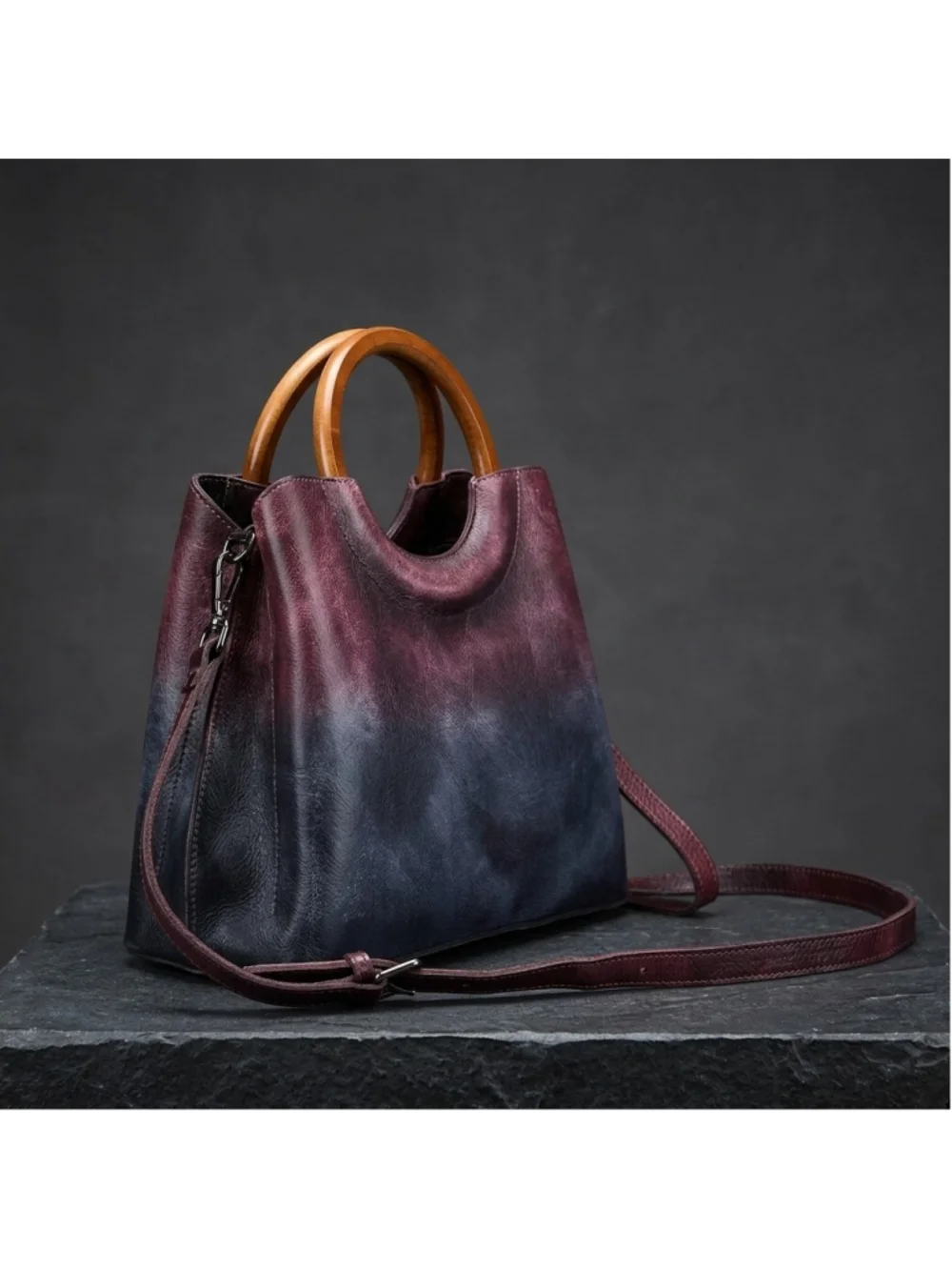 Aurora Ombre Leather Tote Crossbody